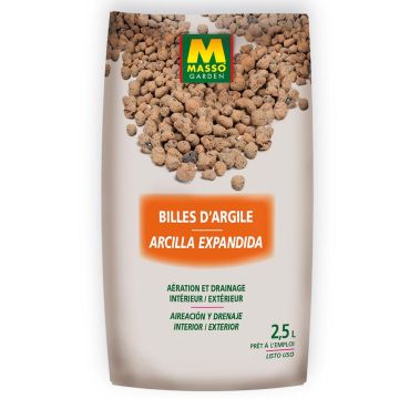 Bolas de Arcilla Masso Garden en saco de 2.5 litros