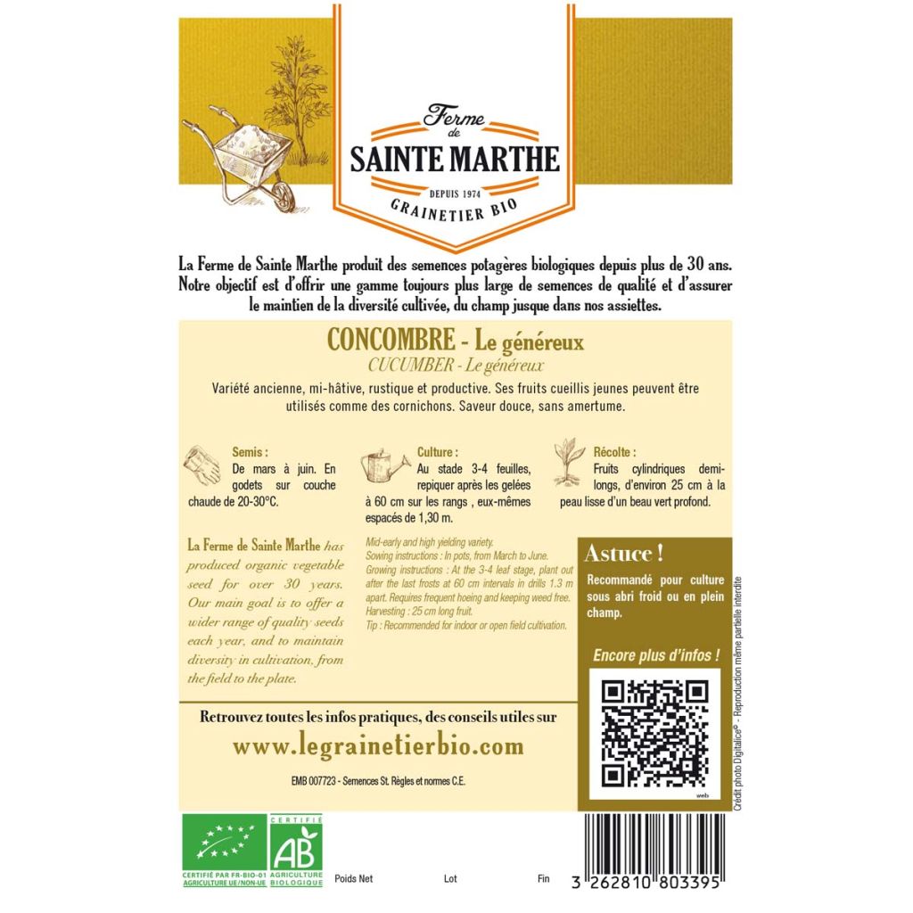 Pepino Le Généreux Bio - Ferme de Sainte Marthe