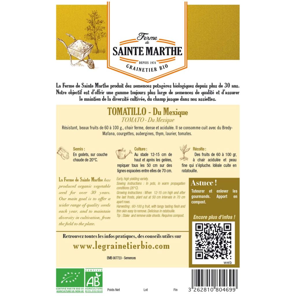 Tomate verde Bio - Ferme de Sainte Marthe