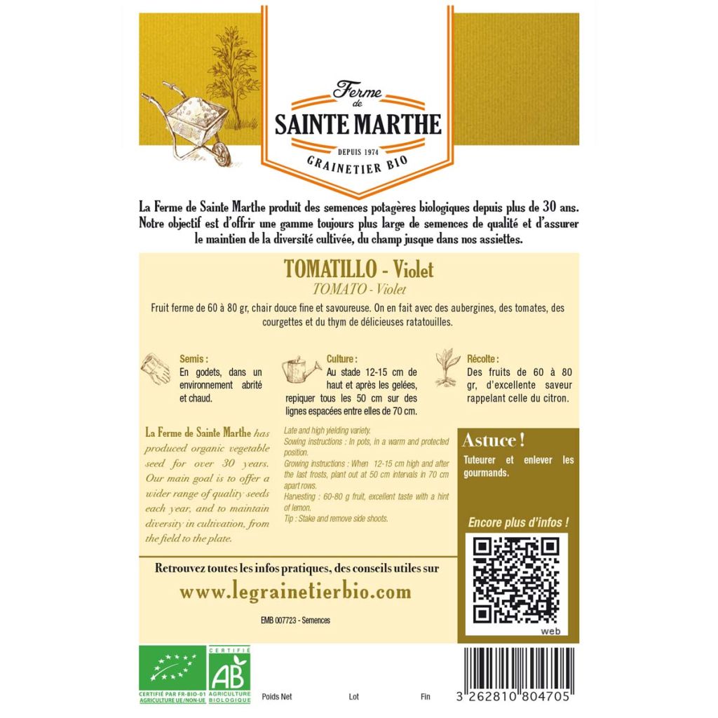 Fisalis Violet Bio - Ferme de Sainte Marthe