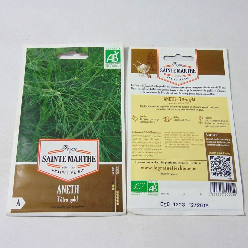 Ejemplo de ejemplar de Aneth Tetra Gold Bio - Ferme de Sainte Marthe Graines tal y como se entrega