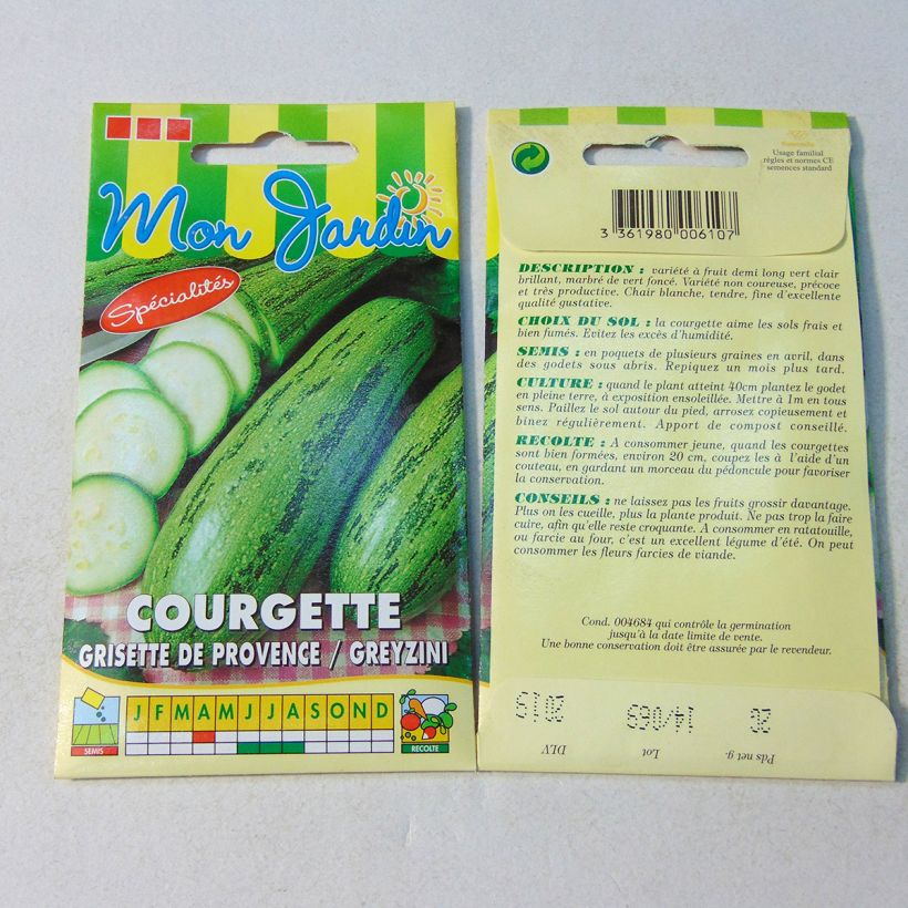 Ejemplo de ejemplar de Courgette Grisette de provence - Greyzini Graines tal y como se entrega