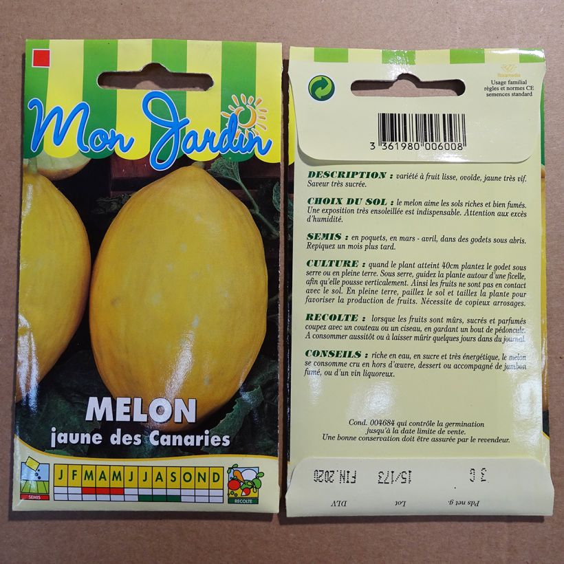 Ejemplo de ejemplar de Melon Jaune Canari  tal y como se entrega