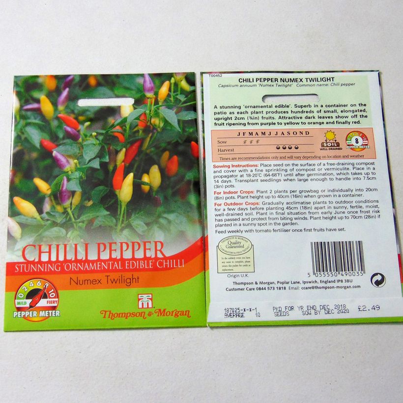 Ejemplo de ejemplar de Piment Numex Twilight - Capsicum annuum Graines tal y como se entrega