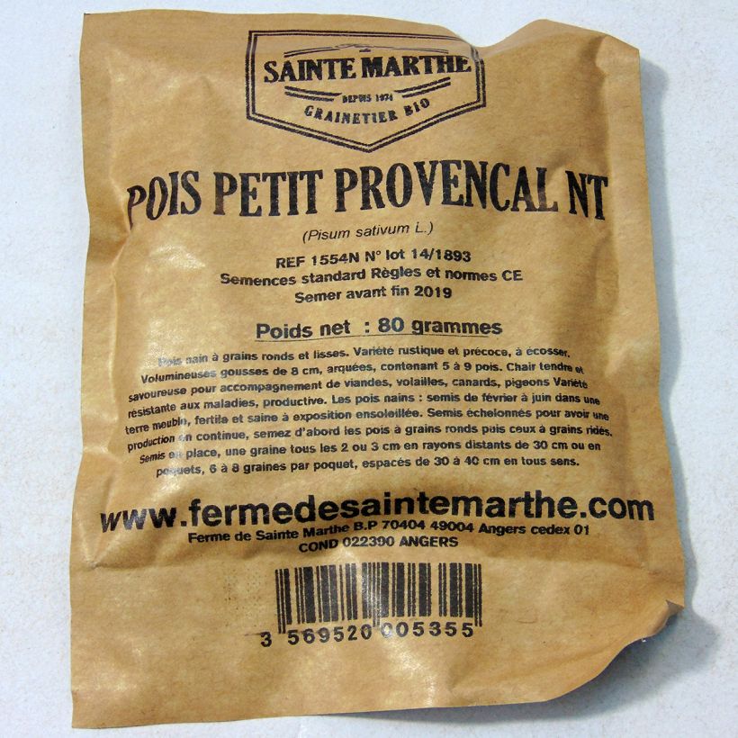 Ejemplo de ejemplar de Pois nain Petit Provençal NT - Ferme de Sainte Marthe Graines tal y como se entrega