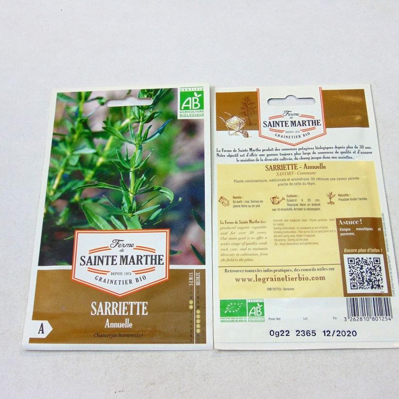 Ejemplo de ejemplar de Sarriette annuelle Bio - Ferme de Sainte Marthe Graines tal y como se entrega