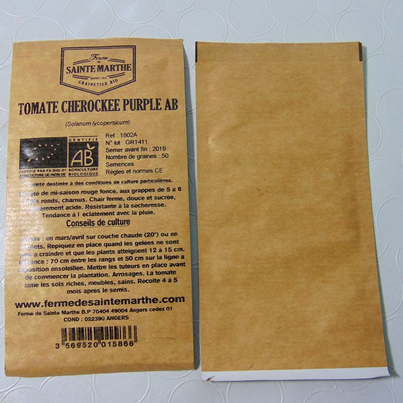 Ejemplo de ejemplar de Tomate Cherokee Purple Bio - Ferme de Sainte Marthe tal y como se entrega