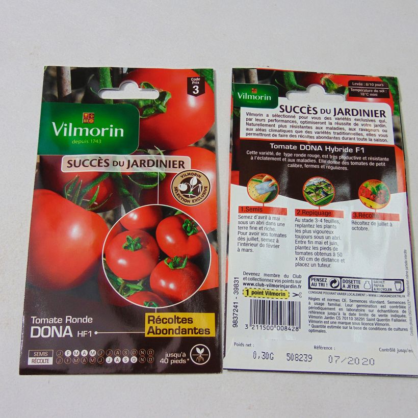 Ejemplo de ejemplar de Tomate Dona F1 (Création Vilmorin) - Vilmorin Graines tal y como se entrega