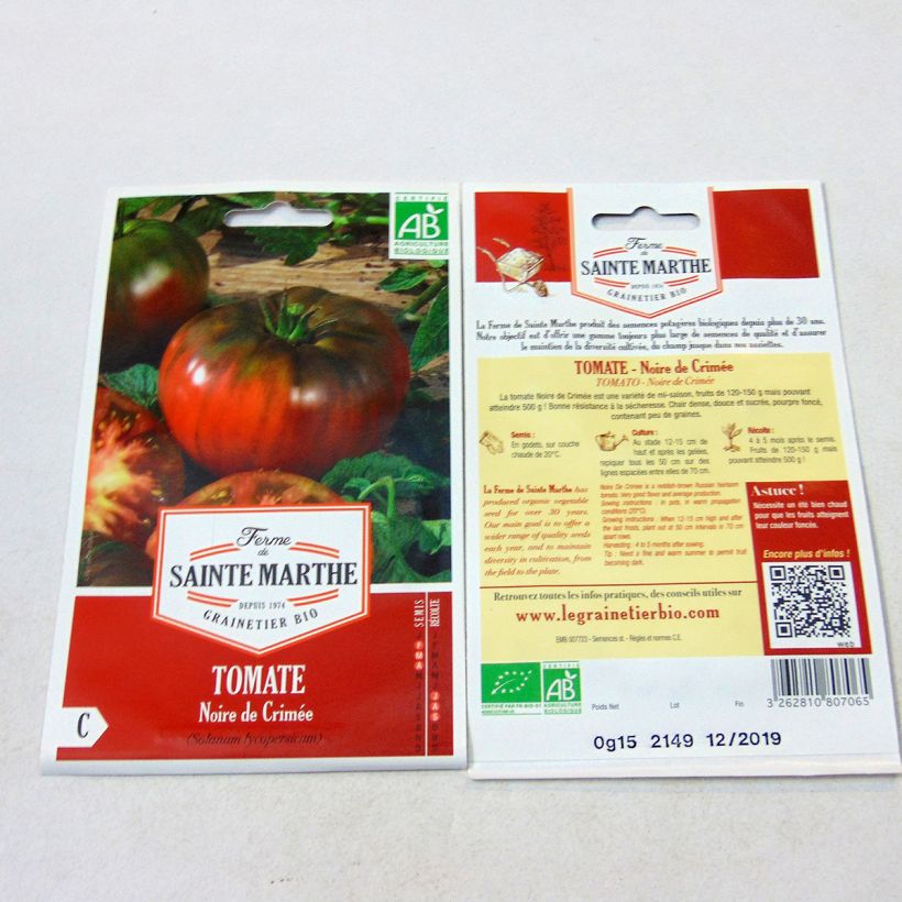 Ejemplo de ejemplar de Tomate Noire de Crimée Bio - Ferme de Sainte Marthe tal y como se entrega