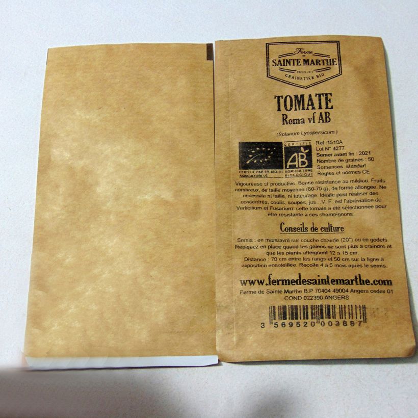 Ejemplo de ejemplar de Tomate Roma VF Bio - Ferme de Sainte Marthe tal y como se entrega